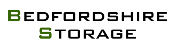 The image displays the text "Bedfordshire Storage" with the letters "B" and "S" in green, while the other letters are in black.